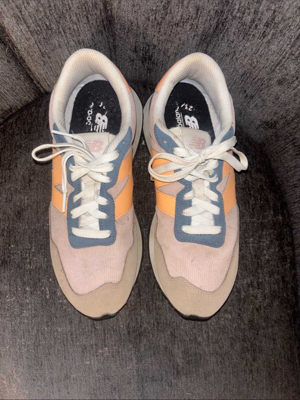 New Balance Women's Sneakers in Peach, Blue & Tan